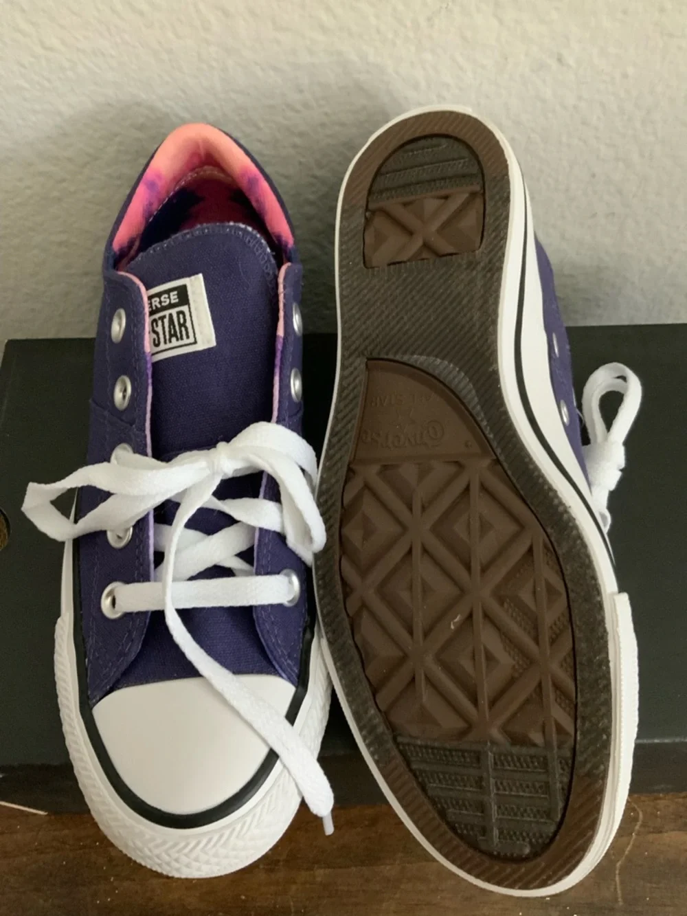 Converse All Star Womens 6 Shoes Canvas Sneakers 569771F Purple - Picture 5 of 6